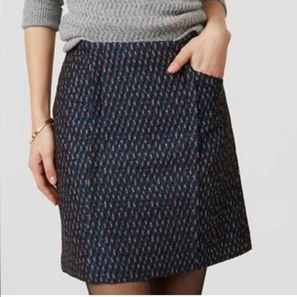 Loft A-line tweed shift skirt